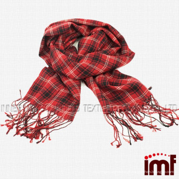 Xale xale xadrez vermelho xadrez pashmina envoltório estola lenço